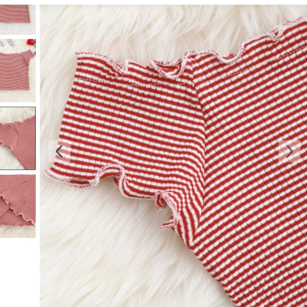 3 for $25! Striped Ruffles Ribbed Top - Picture 6 of 8